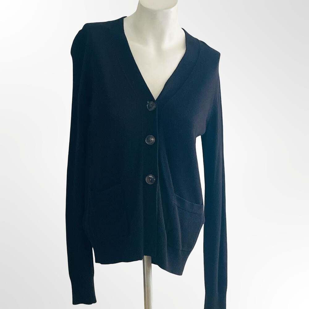 J.Crew V-neck cardigan sweater in extra-soft yarn, black - Picture 2 of 9
